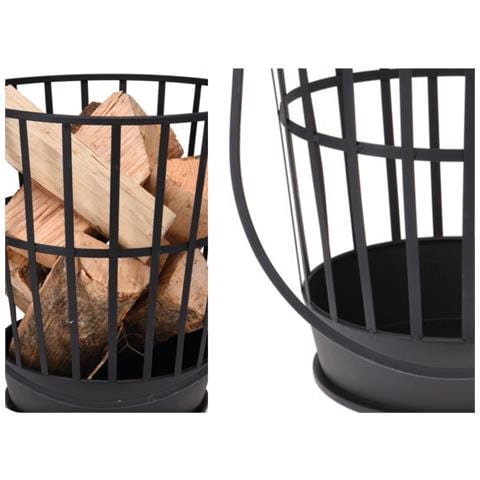 Braciere Per Esterno Giardino In Ferro Ghisa Porta Legna Modello Quebec - Foto 2