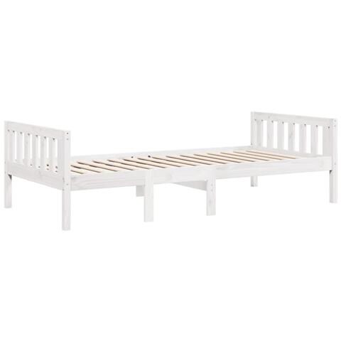 Letto Per Bambini Senza Materasso Bianco 90x200cm Massello Pino - Foto 3