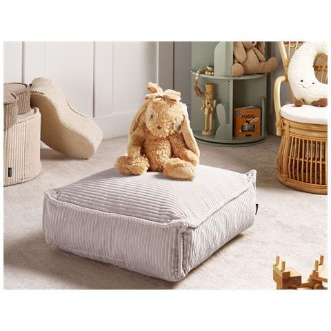 Pouf Allozai Velluto Beige Chiaro 55 Cm 55 Cm 20 Cm - Foto 1