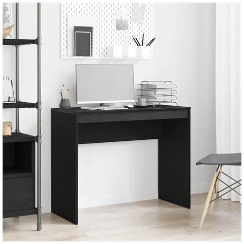 Scrivania Rovere Nero 90x40x72 cm in Legno Multistrato - Foto 1
