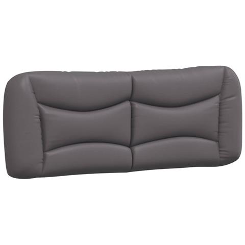 Cuscino Testiera Grigio 140 Cm In Similpelle - Foto 2