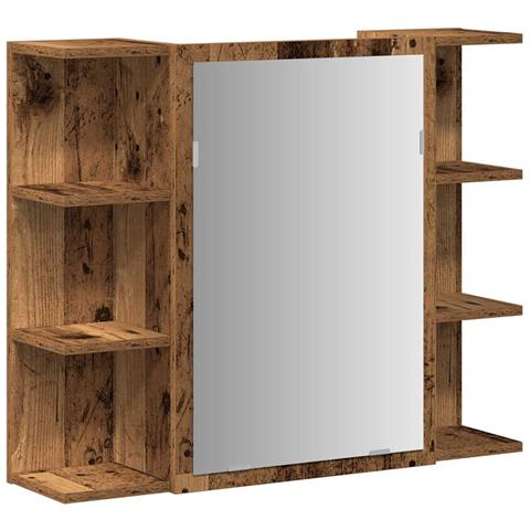 Mobile Bagno Con Specchio Legno Antico Legno Multistrato - Foto 2