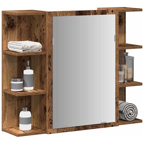 Mobile Bagno Con Specchio Legno Antico Legno Multistrato - Foto 1