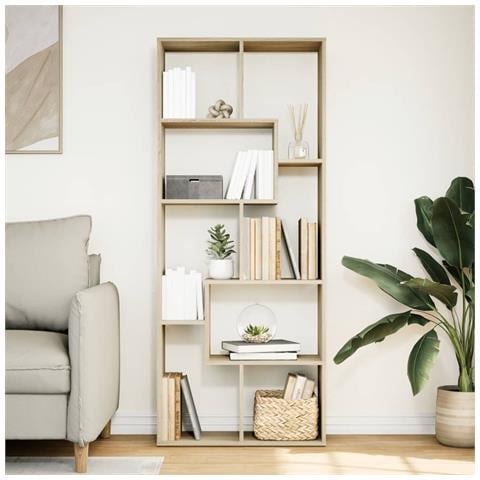 Libreria Divisorio Rovere Sonoma 67x25x161,5 Cm In Truciolato - Foto 3