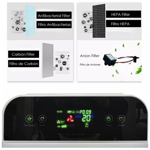 Filtro A Carboni Attivi Per Purificatore D'aria Dmac0046. 27,5x2,3x35 Cm. Colore Nero - Foto 5