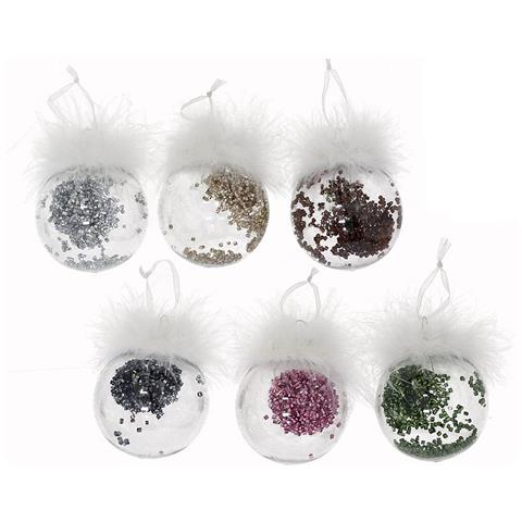 Pack 6 Palle Di Natale Bianche Virtutas 8cm 6std - Foto 1