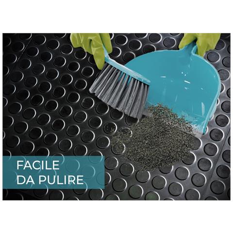 Tappeto Rivestimento Pavimento Gommato Pvc Con Bolle Colore Nero Bollato 100x50 Floor Nero - Foto 5