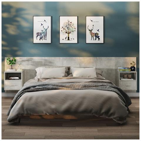 Lusso Casadino -  Comodini A Muro 2 Pz Grigio Cemento - Foto 8