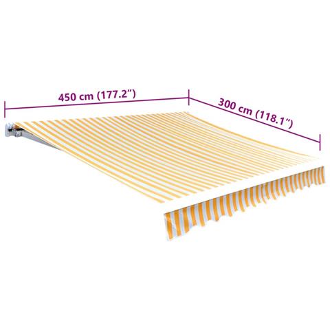 Lusso Casadino -  Tendone Parasole In Tela Arancione E Bianco 450x300 Cm - Foto 5