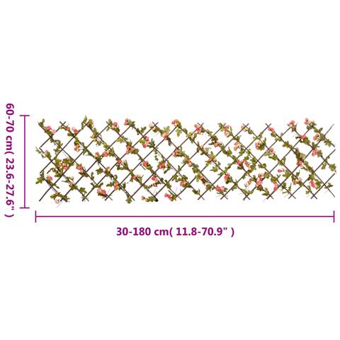Traliccio Edera Artificiale Espandibile 5pz Rosa Scuro 180x60cm - Foto 7