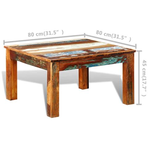 Lusso Casadino - Tavolino Da Salotto Quadrato In Legno Di Recupero - Foto 6