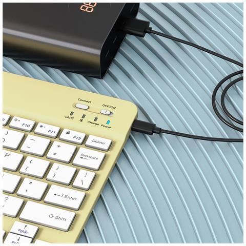 Tastiera Bluetooth Wireless - Ricaricabile Da 10 Pollici Yellow - Foto 3
