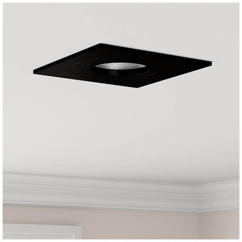 Faretti Incassati 6 pz Quadrato GU10 Nero 91x91 mm - Foto 2