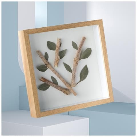 Cornice A Giorno Quadrata In Legno Naturale - Perfetta Per Composizioni Fai Da Te Con Fiori Secchi E Piante  8 Pollici - Foto 2