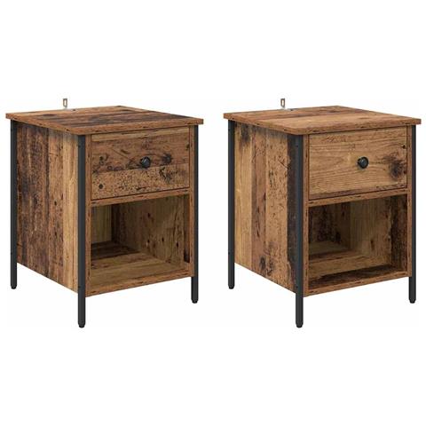 Armadio da Notte 2 pcs Legno vecchio 40 x 42 x 50 cm - Foto 1