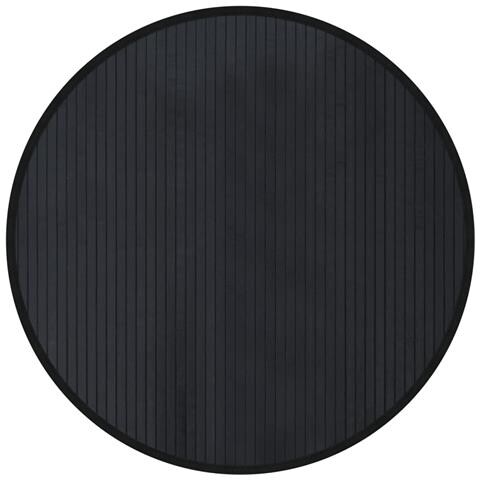 Tappeto Rotondo Nero 80 cm in Bambù - Foto 1