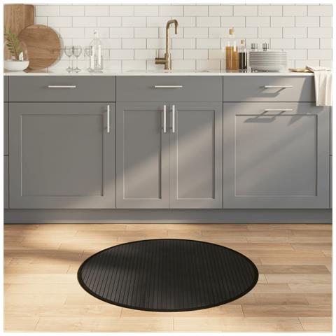Tappeto Rotondo Nero 80 cm in Bambù - Foto 2