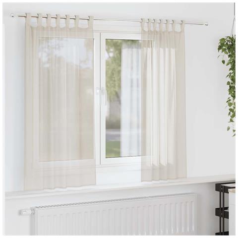 Tende in Voile con Linguetta 2 pz Crema - Foto 2