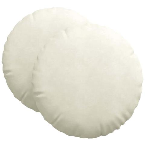 Cuscini per Seduta 2 pcs Crema Ø80 x 29 cm Velluto - Foto 1