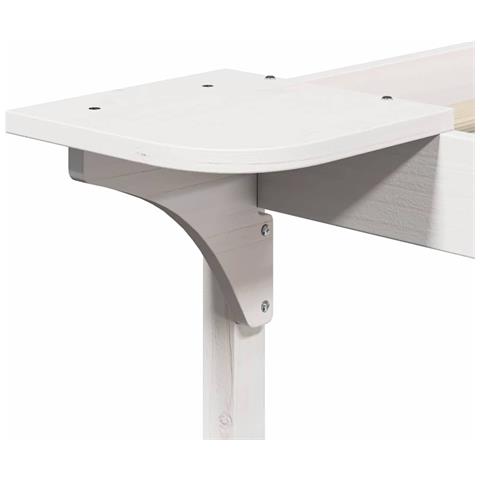 Letto con Tavolini Laterali Bianco 100 x 220 cm Pino massello - Foto 9