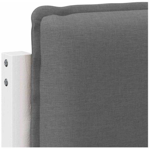 Testiera imbottita Bianco e grigio chiaro 80 cm Pino massello - Foto 9