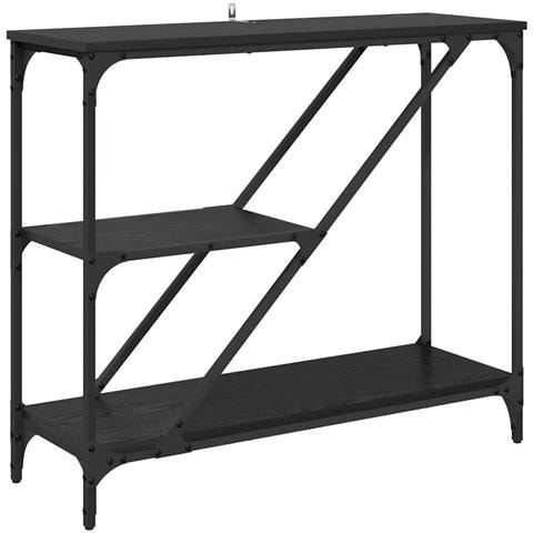 Tavolo consolle Rovere Nero 88,5 x 30 x 75 cm Legno multistrato - Foto 1