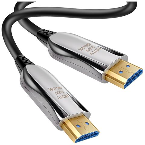 Cavo Hdmi 2.0 A Hdmi 2.0 Ultra Hd 4k In Fibra Ottica Fino A 18 Gbps 30 M, Nero - Foto 1