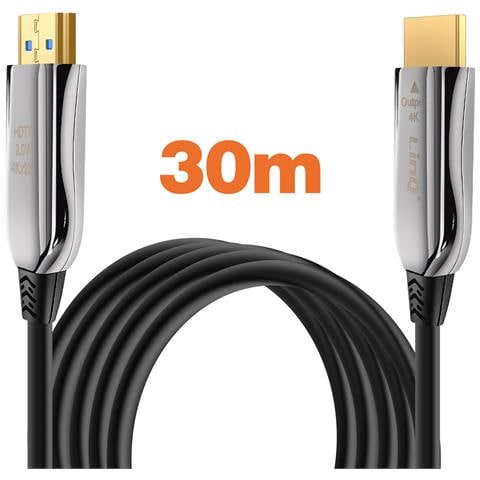 Cavo Hdmi 2.0 A Hdmi 2.0 Ultra Hd 4k In Fibra Ottica Fino A 18 Gbps 30 M, Nero - Foto 5