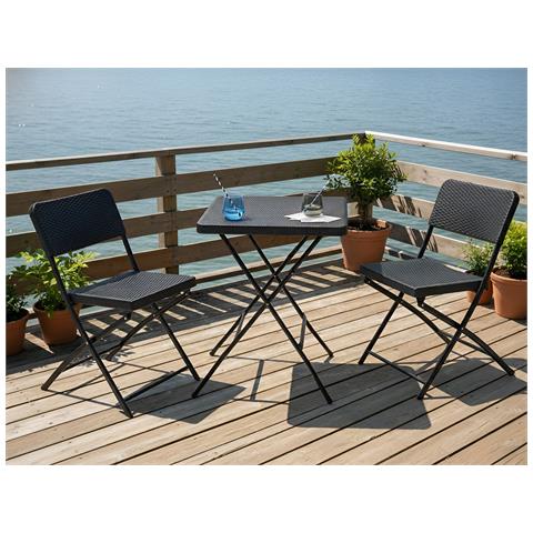 Set Bistrot Pieghevole Trappeto Nero - Foto 1