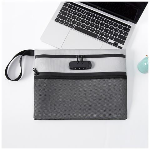 Borsa Di Sicurezza A Strati Visibili Con Lucchetto Antifurto - Organizzatore Di Documenti Sicuro Grey - Foto 2