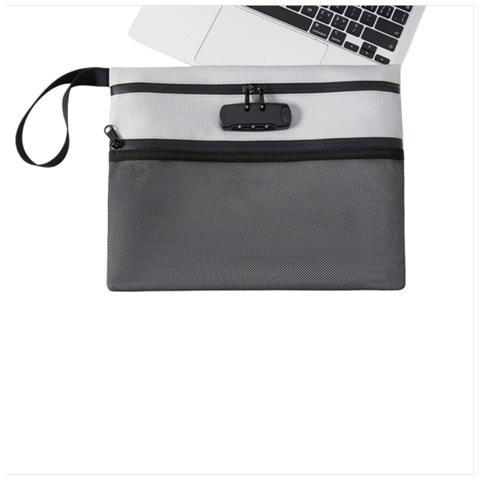 Borsa Di Sicurezza A Strati Visibili Con Lucchetto Antifurto - Organizzatore Di Documenti Sicuro Grey - Foto 1