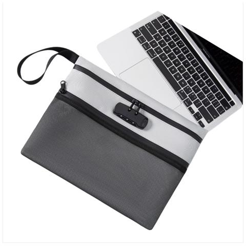 Borsa Di Sicurezza A Strati Visibili Con Lucchetto Antifurto - Organizzatore Di Documenti Sicuro Grey - Foto 5