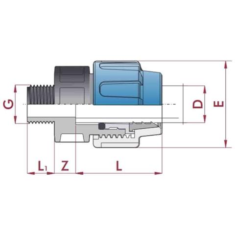 Raccordo Pe 40mm 1 Pollice  Giunto Tubo Polietilene A Compressione - Foto 2