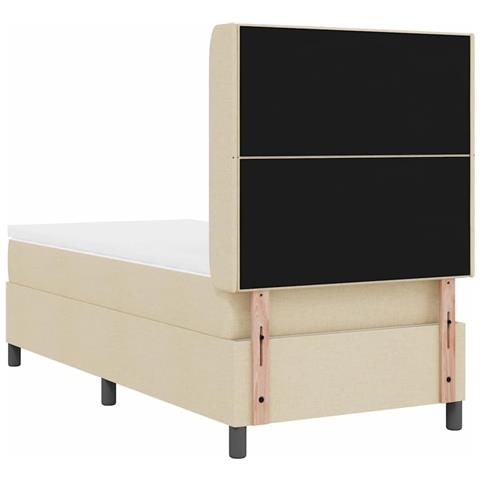 Letto a molle con materasso Crema 100 x 200 cm Tessuto - Foto 9
