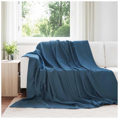 Coperta Blu navy 270 x 240 cm Panno - Foto 2
