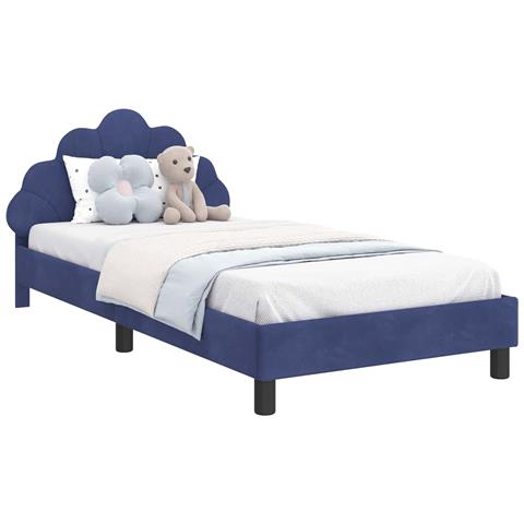 Struttura letto bambini con testata Blu Polizia 80 x 200 cm - Foto 1