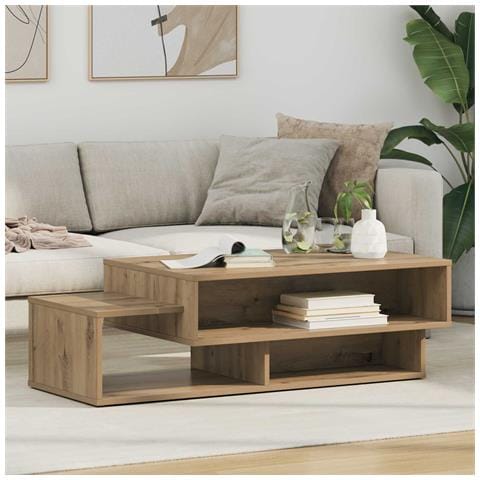 Tavolino da salotto Rovere artigianale 105 x 50 x 32,5 cm - Foto 2