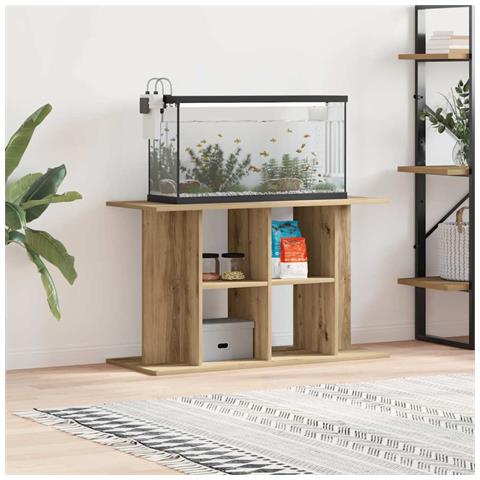 Supporto per acquario artigianale in rovere 100x40x60 cm in legno ingegnerizzato - Foto 2