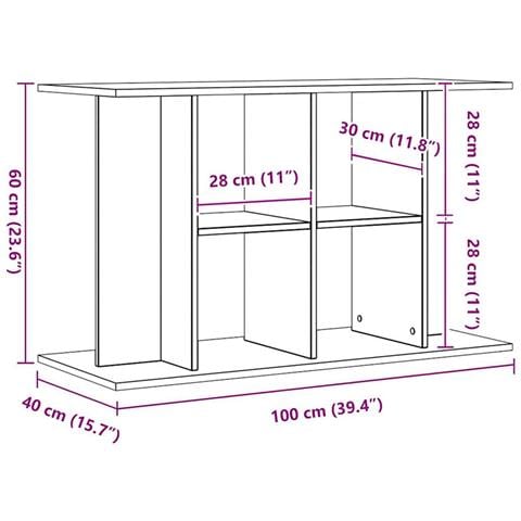 Supporto per acquario artigianale in rovere 100x40x60 cm in legno ingegnerizzato - Foto 9
