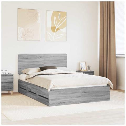Struttura del letto con cassetto Grigio Sonoma 140 x 190 cm - Foto 2