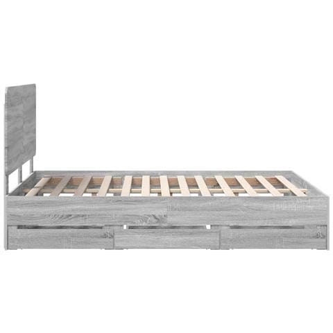 Struttura del letto con cassetto Grigio Sonoma 140 x 190 cm - Foto 9