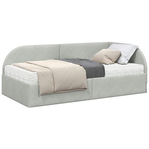 Struttura Letto Angolare con Materasso 2 pcs Grigio chiaro - Foto 1