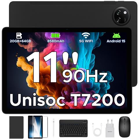 Tab A9+ Android 15 Tablet 11 Pollici, Con tastiera /stilo /custodia, 20GB (4+16) RAM+64GB / 2TB TF, 8580mAh, WiFi5, 1280 * 800 IPS, Gemini AI, 13MP+5MP, Tablet in Offerta Unisoc T7200 Octa Core /OTG /Face ID /Widevine L1/GPS - Foto 1