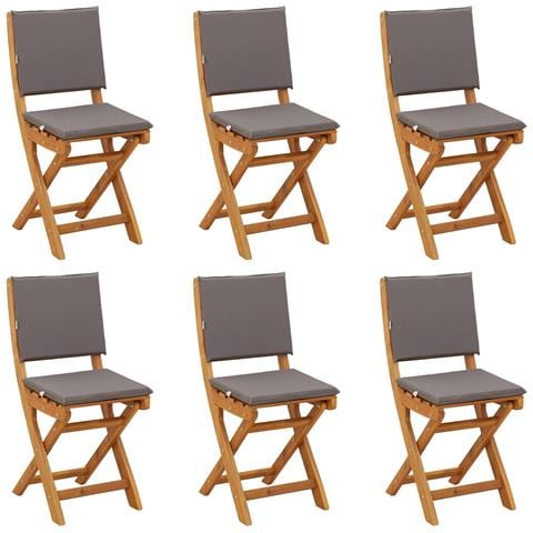 Sedie Bistro da Giardino 6 pcs Grigio Scuro 38 x 46 x 85 cm - Foto 1