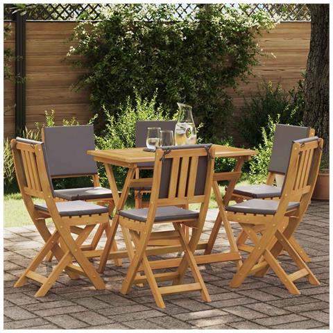 Sedie Bistro da Giardino 6 pcs Grigio Scuro 38 x 46 x 85 cm - Foto 2