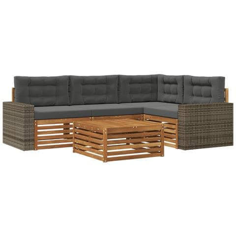 Set di divani da esterno 5 pcs Naturale e Antracite - Foto 1