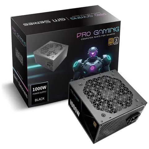 Alimentatore ATX 1000W, 80+ Gold, Full Modular, Connettore 12VHPWR PCIe 5.0, Nero - Foto 1