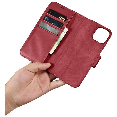 Icarer Custodia Portafoglio Per Iphone 14 Plus, Cover 2in1, Protetta Da Rfid, Custodia In Pelle A Flip, Rossa (wmi14220727-rd) - Foto 7