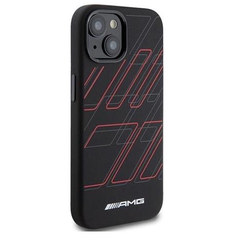 Amg Custodia Magsafe In Silicone Con Grande Motivo A Rombi Per Iphone 15 Plus / 14 Plus - Nera - Foto 7