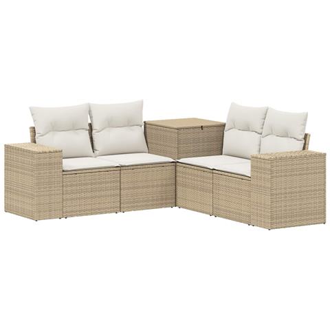Set di divani 5 pz Beige e Bianco Crema - Foto 1